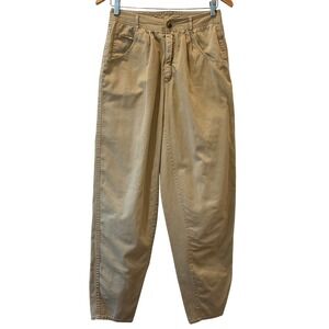 VTG 90s Rose Hips Khaki Tan Tapered Barrel Pleated High Rise Cotton Pants Sz 11